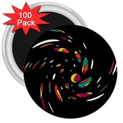 Colorful Twist 3  Magnets (100 Pack) by Valentinaart