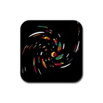 Colorful twist Rubber Coaster (Square)  Front