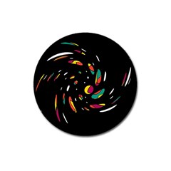 Colorful Twist Magnet 3  (round) by Valentinaart