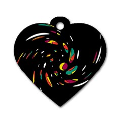 Colorful Twist Dog Tag Heart (one Side)