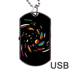 Colorful Twist Dog Tag Usb Flash (one Side) by Valentinaart