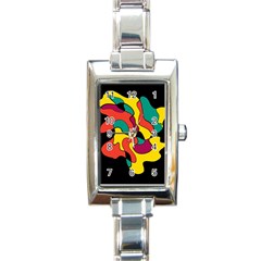 Colorful Spot Rectangle Italian Charm Watch by Valentinaart