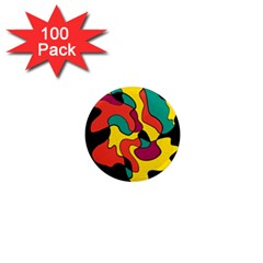 Colorful Spot 1  Mini Magnets (100 Pack) 