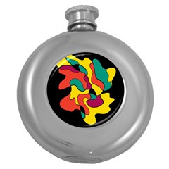 Colorful Spot Round Hip Flask (5 Oz) by Valentinaart