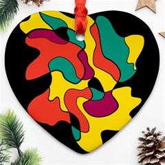 Colorful Spot Heart Ornament (2 Sides) by Valentinaart