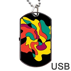 Colorful Spot Dog Tag Usb Flash (one Side)