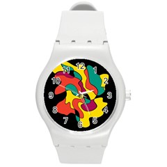 Colorful Spot Round Plastic Sport Watch (m)