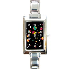 Colorful Dots Rectangle Italian Charm Watch by Valentinaart