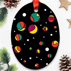 Colorful Dots Ornament (oval) 