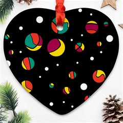 Colorful Dots Ornament (heart) 