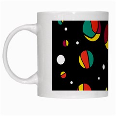 Colorful Dots White Mugs by Valentinaart