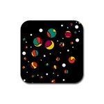 Colorful dots Rubber Coaster (Square)  Front