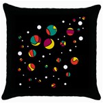 Colorful dots Throw Pillow Case (Black) Front