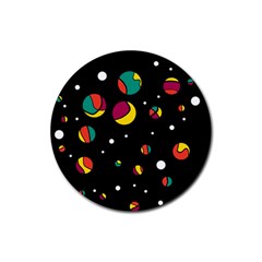 Colorful Dots Rubber Round Coaster (4 Pack)  by Valentinaart