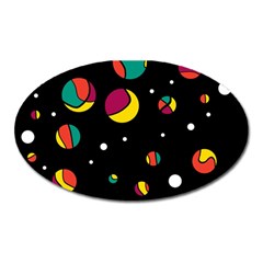 Colorful Dots Oval Magnet