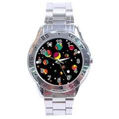 Colorful Dots Stainless Steel Analogue Watch by Valentinaart