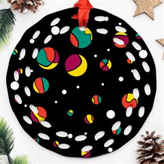 Colorful Dots Ornament (round Filigree) 