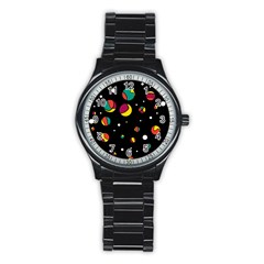 Colorful Dots Stainless Steel Round Watch by Valentinaart