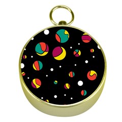 Colorful Dots Gold Compasses