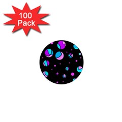 Blue And Purple Dots 1  Mini Magnets (100 Pack) 