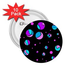 Blue And Purple Dots 2 25  Buttons (10 Pack) 