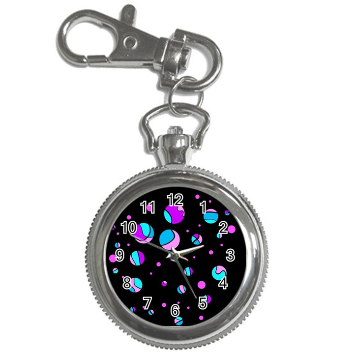 Blue and purple dots Key Chain Watches