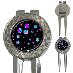 Blue And Purple Dots 3-in-1 Golf Divots by Valentinaart