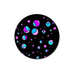 Blue And Purple Dots Magnet 3  (round)