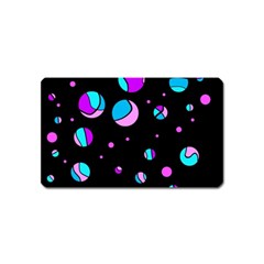 Blue And Purple Dots Magnet (name Card) by Valentinaart