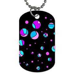 Blue And Purple Dots Dog Tag (two Sides)