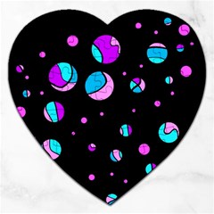 Blue And Purple Dots Jigsaw Puzzle (heart)