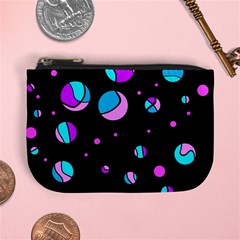 Blue And Purple Dots Mini Coin Purses by Valentinaart