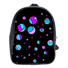 Blue And Purple Dots School Bags(large) 