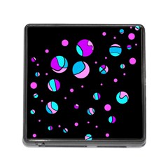 Blue And Purple Dots Memory Card Reader (square)