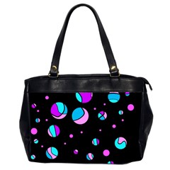 Blue And Purple Dots Office Handbags (2 Sides) 