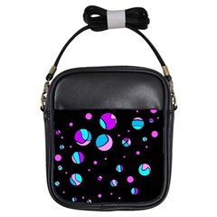 Blue And Purple Dots Girls Sling Bags