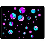 Blue and purple dots Fleece Blanket (Large)  80 x60  Blanket Front