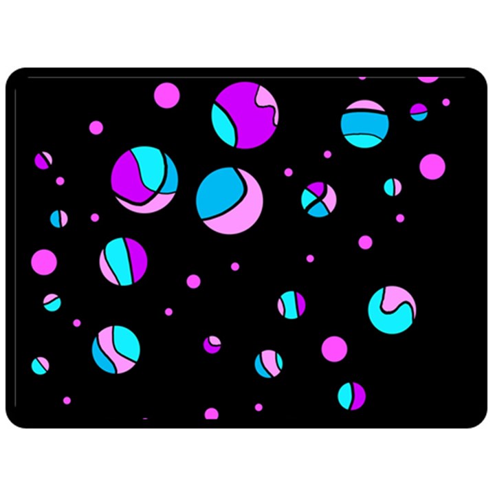 Blue and purple dots Fleece Blanket (Large) 