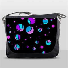 Blue And Purple Dots Messenger Bags