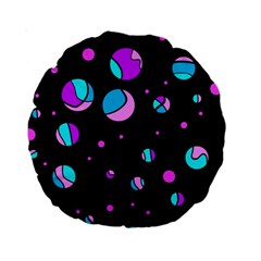 Blue And Purple Dots Standard 15  Premium Round Cushions