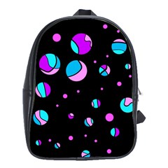 Blue And Purple Dots School Bags (xl) 