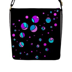 Blue And Purple Dots Flap Messenger Bag (l) 