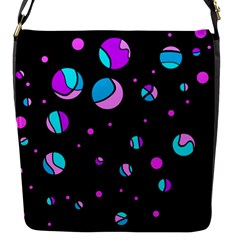 Blue And Purple Dots Flap Messenger Bag (s)