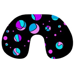 Blue And Purple Dots Travel Neck Pillows by Valentinaart