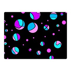 Blue And Purple Dots Double Sided Flano Blanket (mini)  by Valentinaart