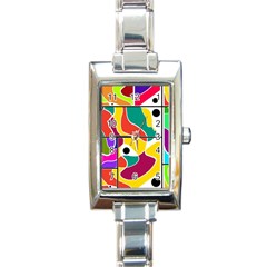 Colorful Windows  Rectangle Italian Charm Watch by Valentinaart