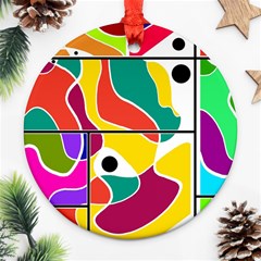 Colorful Windows  Ornament (round)  by Valentinaart