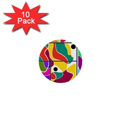 Colorful Windows  1  Mini Buttons (10 Pack)  by Valentinaart