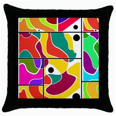 Colorful Windows  Throw Pillow Case (black)