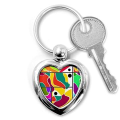 Colorful Windows  Key Chains (heart) 